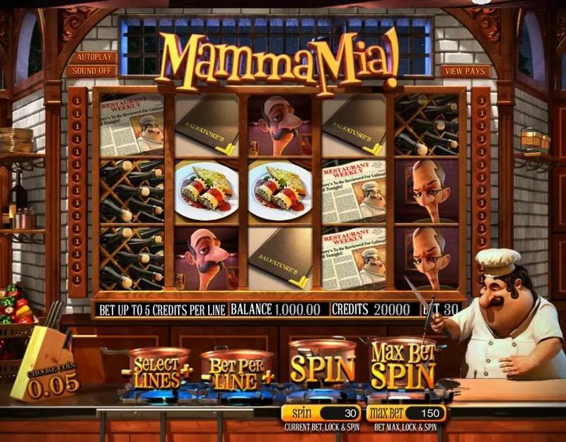 Mamma Mia  Real Money Slot made by BetSoft - Main Screen Reels