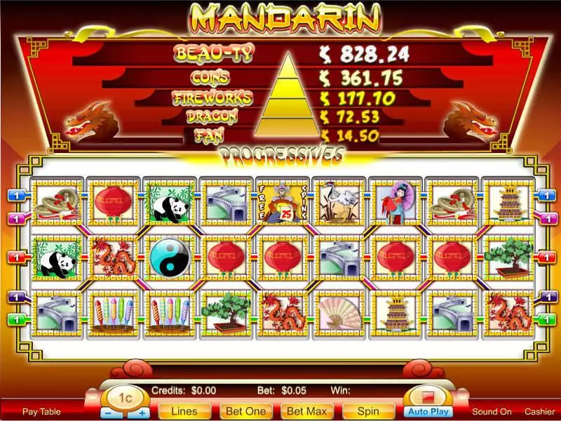 Mandarin 9-Reel  Real Money Slot made by Byworth - Main Screen Reels