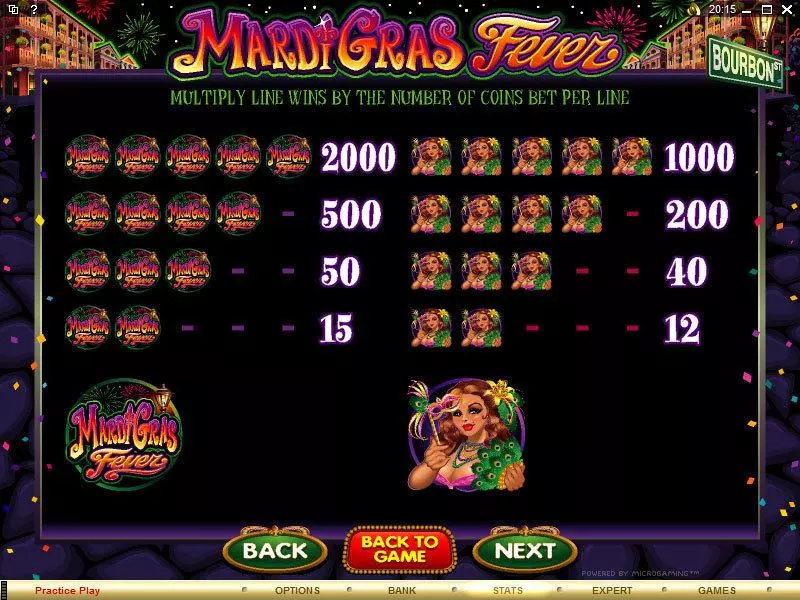Mardi Gras Fever  Real Money Slot made by Microgaming - Info and Rules