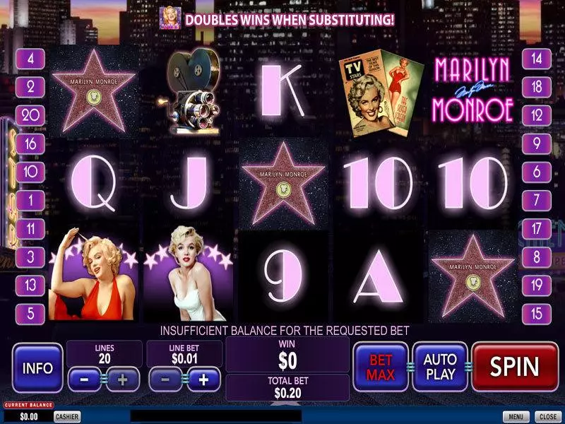 Marilyn Monroe  Real Money Slot made by PlayTech - Main Screen Reels