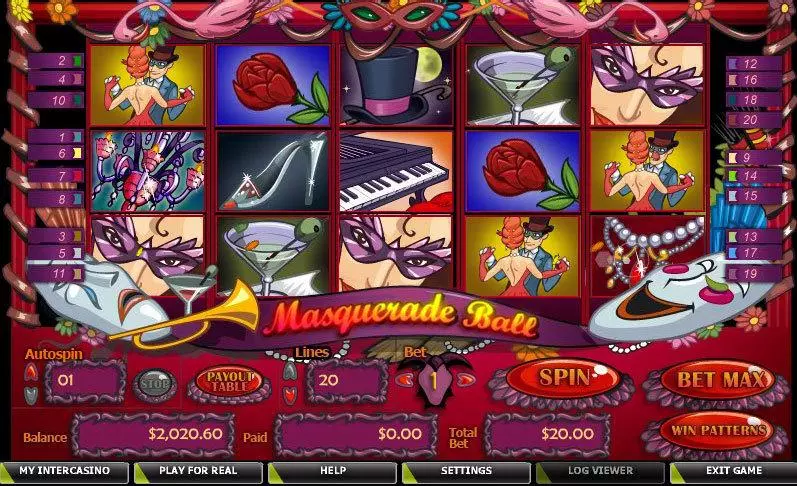 Masquerade Ball  Real Money Slot made by CryptoLogic - Main Screen Reels