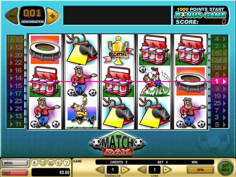 Match Day  Real Money Slot made by GTECH - Main Screen Reels