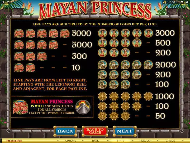 Mayan Princess  Real Money Slot made by Microgaming - Info and Rules