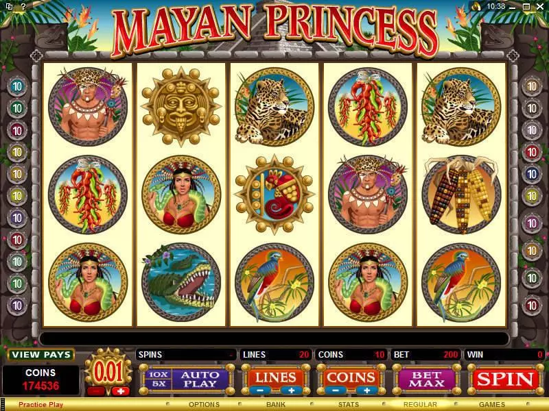 Mayan Princess  Real Money Slot made by Microgaming - Main Screen Reels