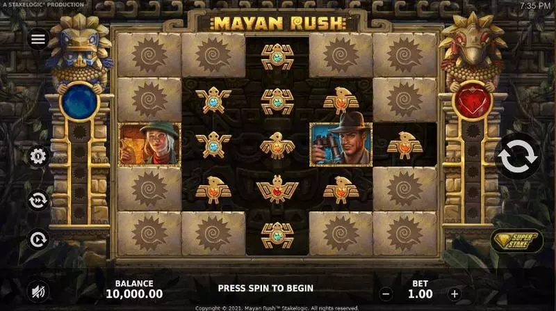 Mayan Rush  Real Money Slot made by StakeLogic - Main Screen Reels