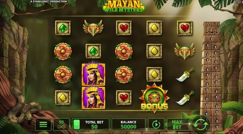 Mayan Wild Mystery  Real Money Slot made by StakeLogic - Main Screen Reels