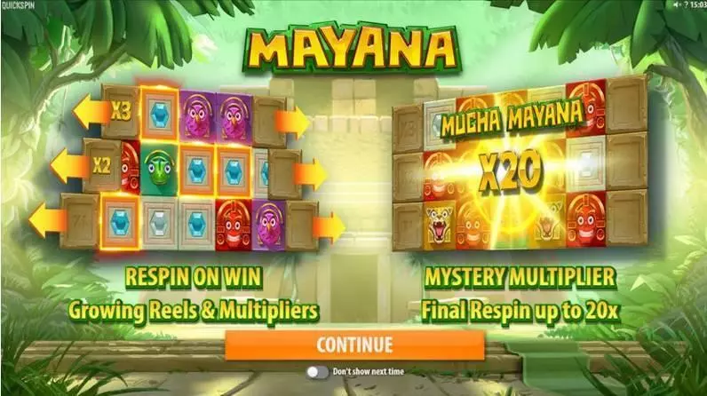 Mayana  Real Money Slot made by Quickspin - Bonus 1