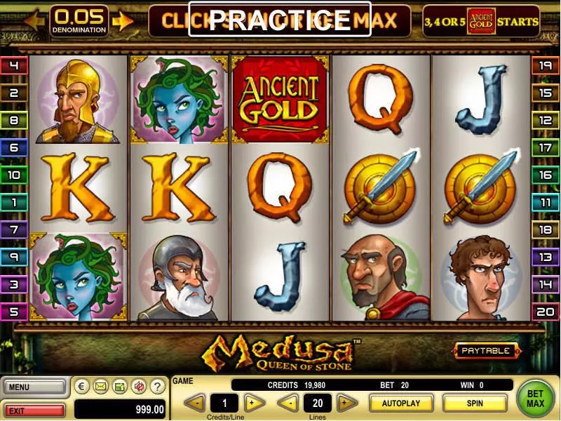 Medusa  Real Money Slot made by GTECH - Main Screen Reels