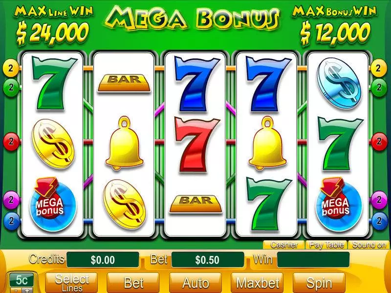 Mega Bonus  Real Money Slot made by Byworth - Main Screen Reels