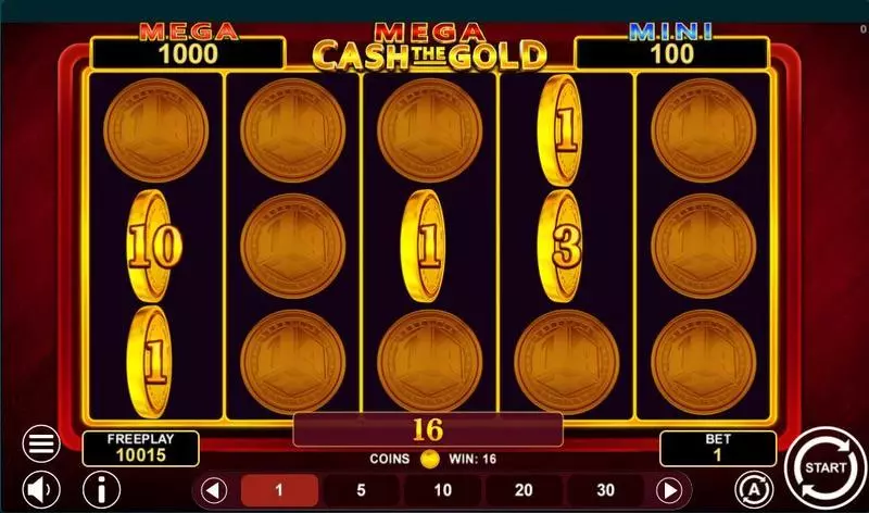 Mega Cash the Gold  Real Money Slot made by 1Spin4Win - Main Screen Reels