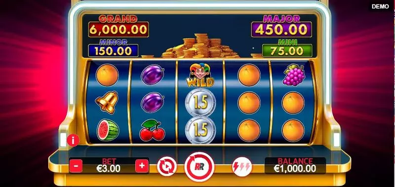Mega Coins  Real Money Slot made by Red Rake Gaming - Main Screen Reels