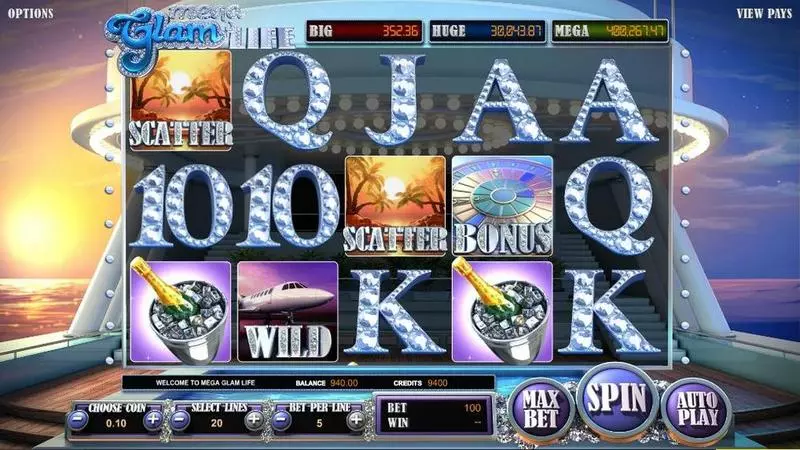 Mega Galm Life  Real Money Slot made by BetSoft - Introduction Screen