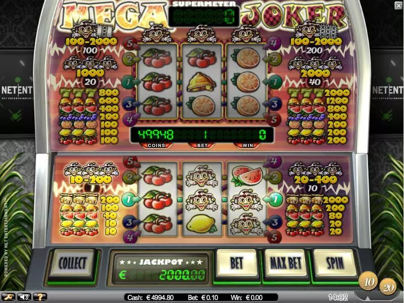 Mega Joker  Real Money Slot made by NetEnt - Main Screen Reels