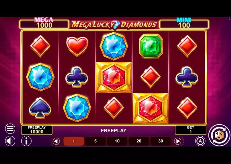 Mega Lucky Diamonds Hold And Win  Real Money Slot made by 1Spin4Win - Main Screen Reels