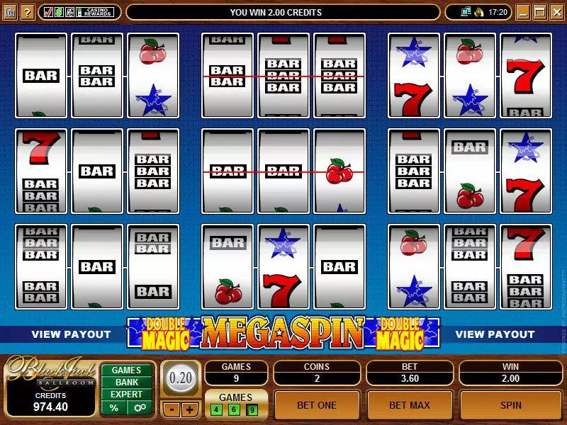 Mega Spin - Double Magic  Real Money Slot made by Microgaming - Main Screen Reels