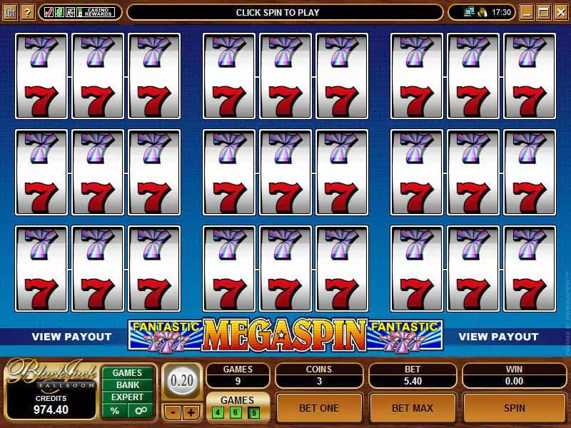 Mega Spin - Fantastic Sevens  Real Money Slot made by Microgaming - Main Screen Reels