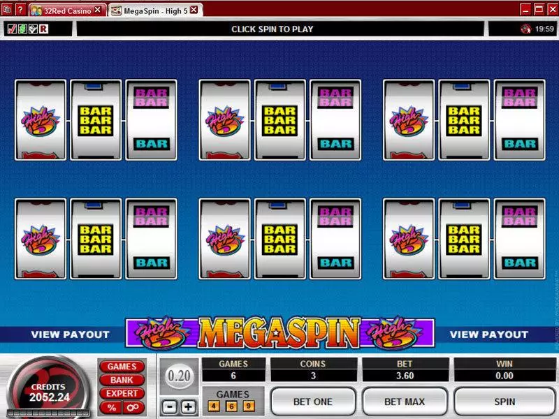 Mega Spin - High 5  Real Money Slot made by Microgaming - Main Screen Reels