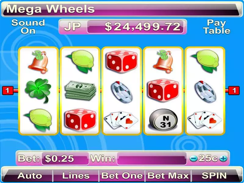 Mega Wheels  Real Money Slot made by Byworth - Main Screen Reels
