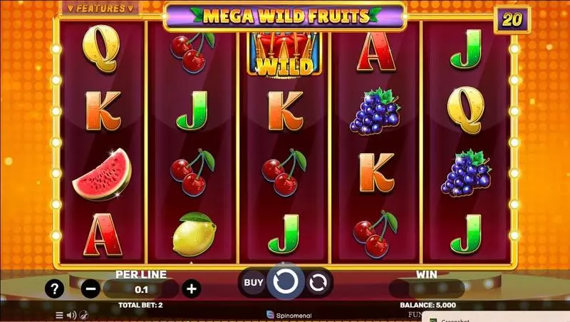 Mega Wild Fruits  Real Money Slot made by Spinomenal - Main Screen Reels