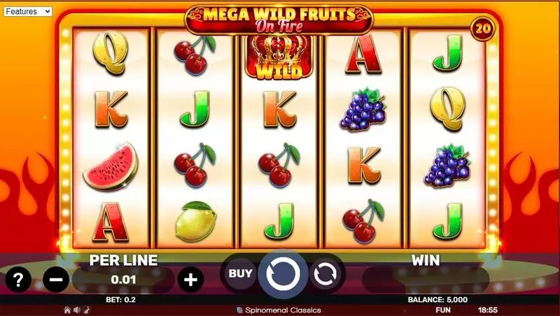 Mega Wild Fruits – On Fire  Real Money Slot made by Spinomenal - Main Screen Reels