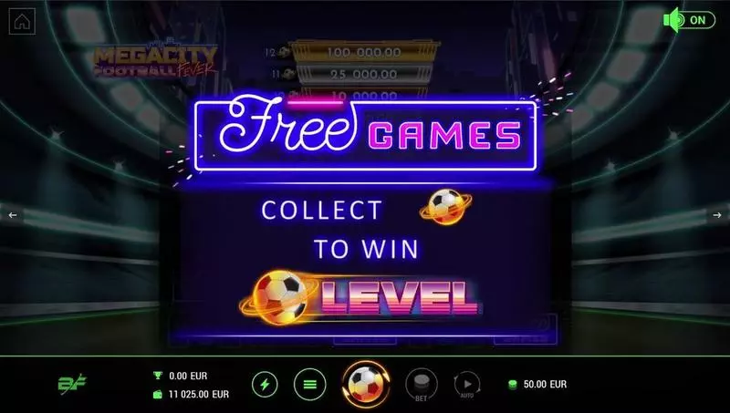 Megacity Football Fever  Real Money Slot made by BF Games - Main Screen Reels