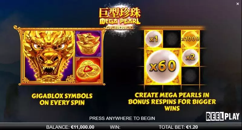 Megapearl Gigablox  Real Money Slot made by ReelPlay - Info and Rules