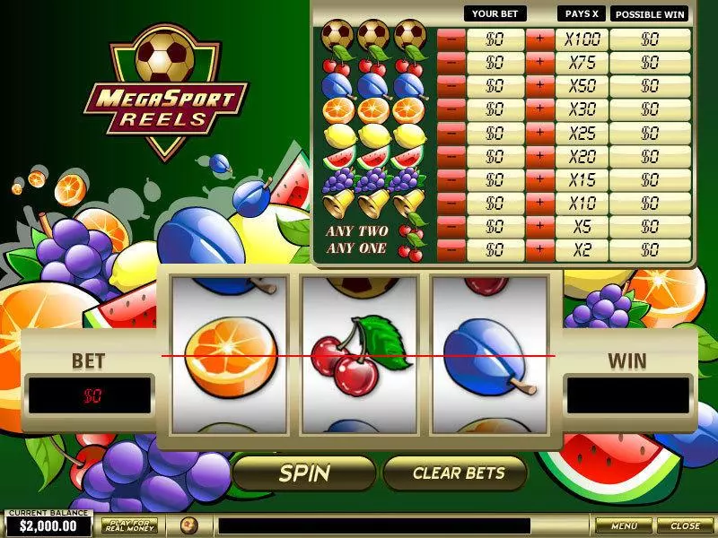 MegaSport Reels  Real Money Slot made by PlayTech - Main Screen Reels