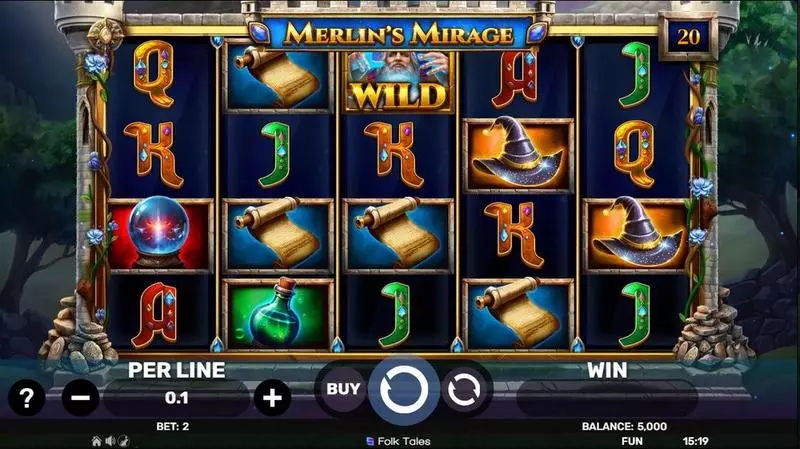 Merlin’s Mirage  Real Money Slot made by Spinomenal - Main Screen Reels