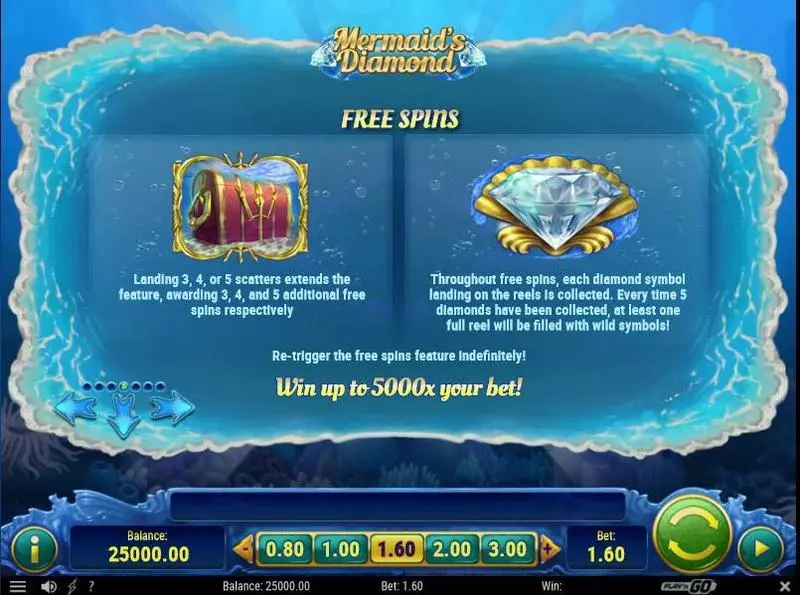 Mermaid's Diamonds  Real Money Slot made by Play'n GO - Bonus 2