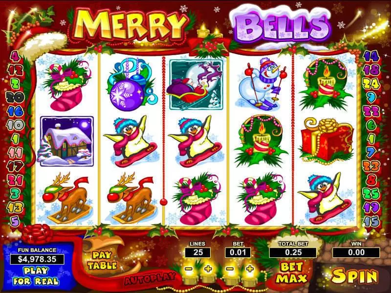 Merry Bells  Real Money Slot made by Topgame - Main Screen Reels