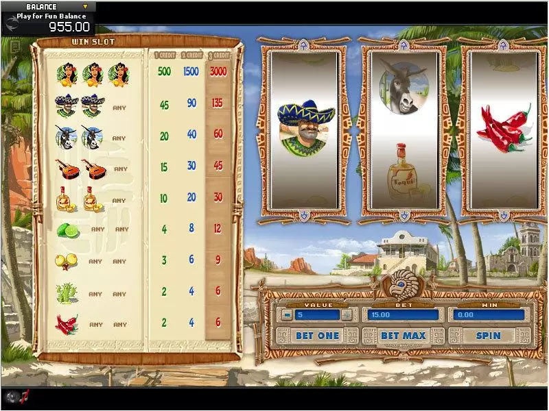 Mexican  Real Money Slot made by GamesOS - Main Screen Reels