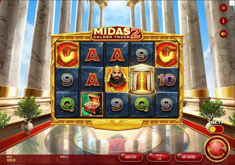 Midas Golden Touch 2  Real Money Slot made by Thunderkick - Main Screen Reels
