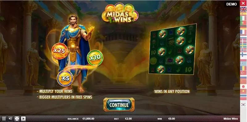 Midas Wins  Real Money Slot made by Red Rake Gaming - Info and Rules