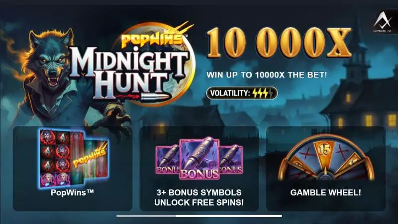 Midnight Hunt  Real Money Slot made by AvatarUX - Introduction Screen