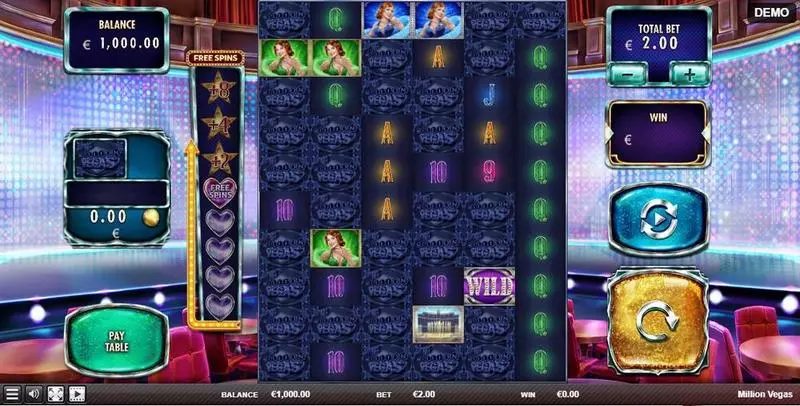 Million Vegas  Real Money Slot made by Red Rake Gaming - Main Screen Reels