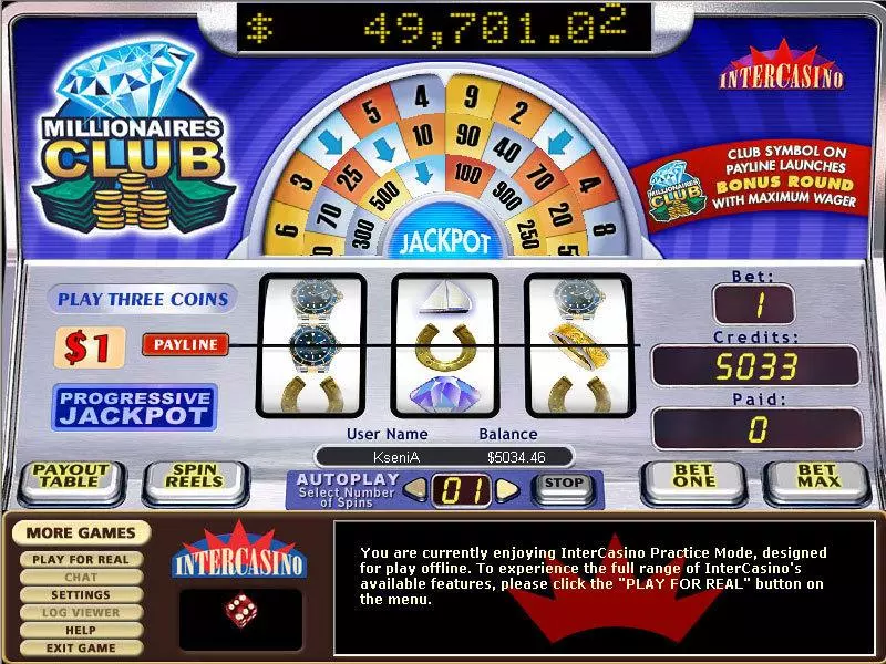 Millionares Club I  Real Money Slot made by CryptoLogic - Main Screen Reels