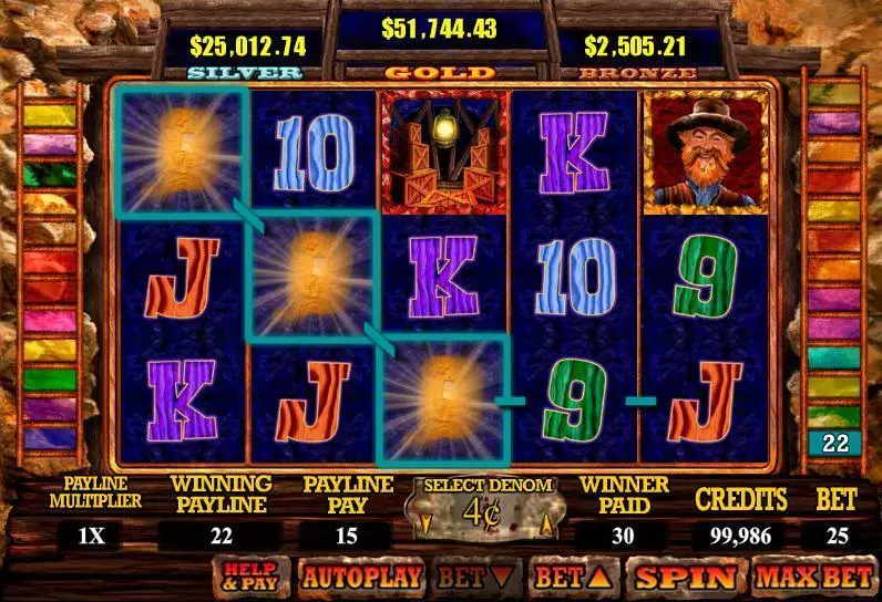 Mine All   Real Money Slot made by WGS Technology - Main Screen Reels