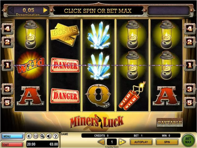Miner's Luck  Real Money Slot made by GTECH - Main Screen Reels