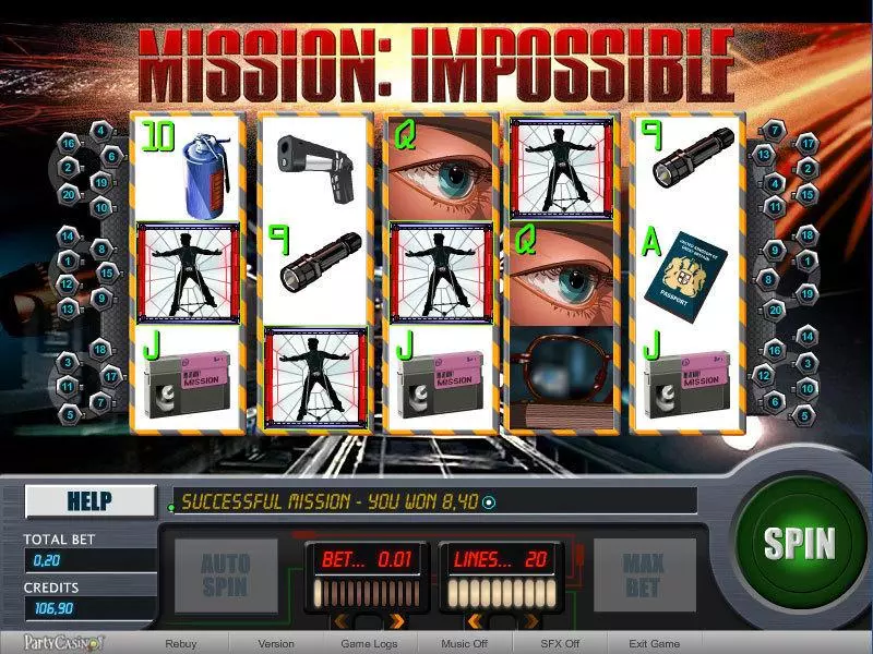 Mission Impossible  Real Money Slot made by bwin.party - Main Screen Reels
