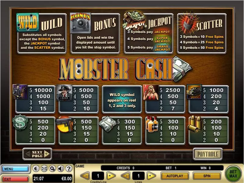 Mobster Cash  Real Money Slot made by GTECH - Info and Rules