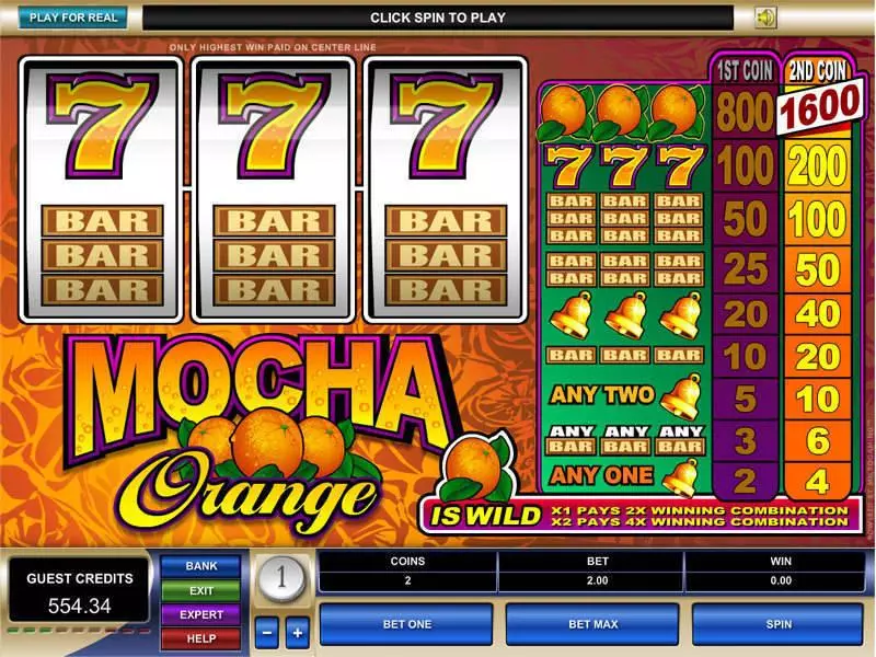 Mocha Orange  Real Money Slot made by Microgaming - Main Screen Reels