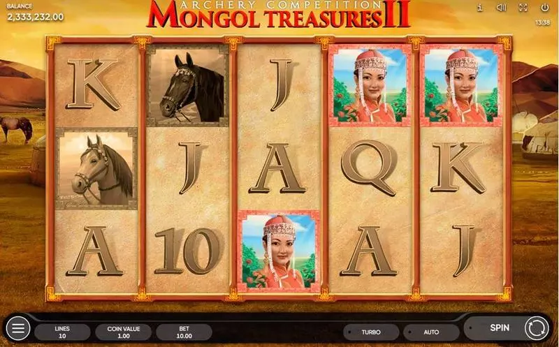 Mongol Treasures II: Archery Competition  Real Money Slot made by Endorphina - Main Screen Reels