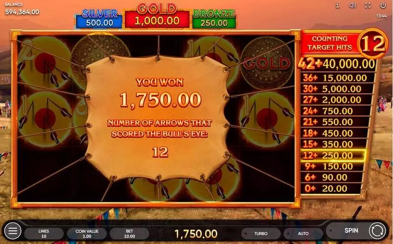 Mongol Treasures II: Archery Competition  Real Money Slot made by Endorphina - Bonus 1