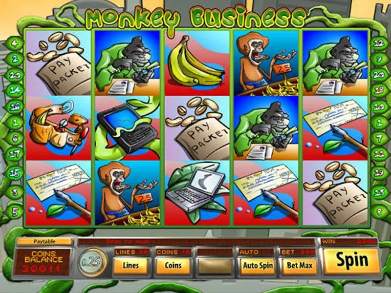 Monkey Business  Real Money Slot made by Saucify - Main Screen Reels