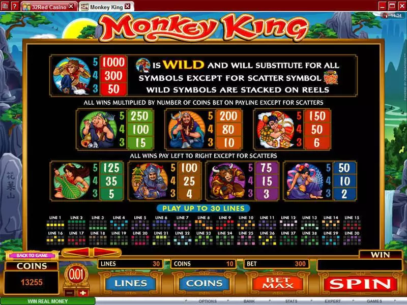 Monkey King  Real Money Slot made by Microgaming - Info and Rules