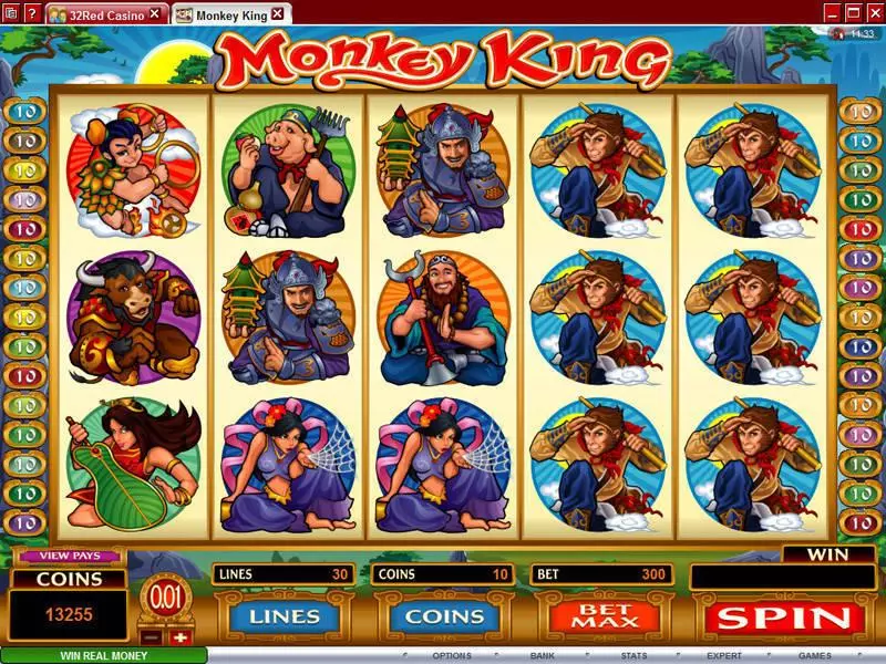 Monkey King  Real Money Slot made by Microgaming - Main Screen Reels