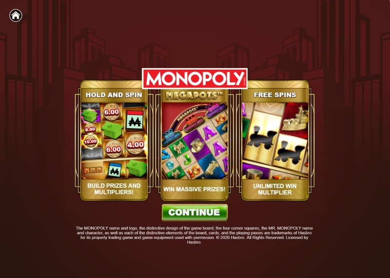 Monopoly Megapots  Real Money Slot made by Big Time Gaming - Info and Rules