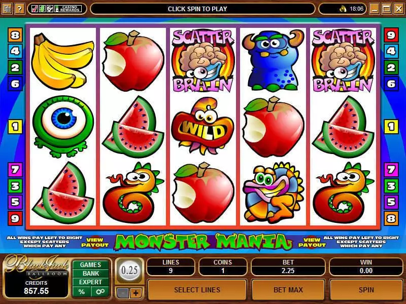 Monster Mania  Real Money Slot made by Microgaming - Main Screen Reels