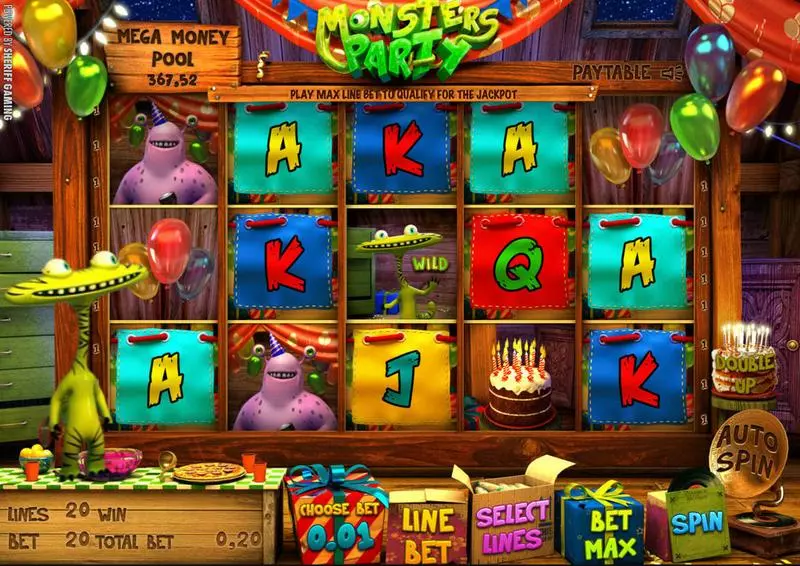 Monsters Party  Real Money Slot made by Sheriff Gaming - Main Screen Reels