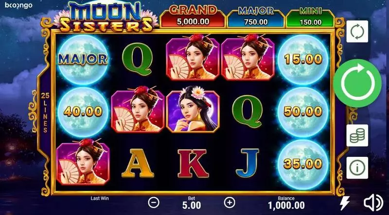 Moon Sisters  Real Money Slot made by Booongo - Main Screen Reels